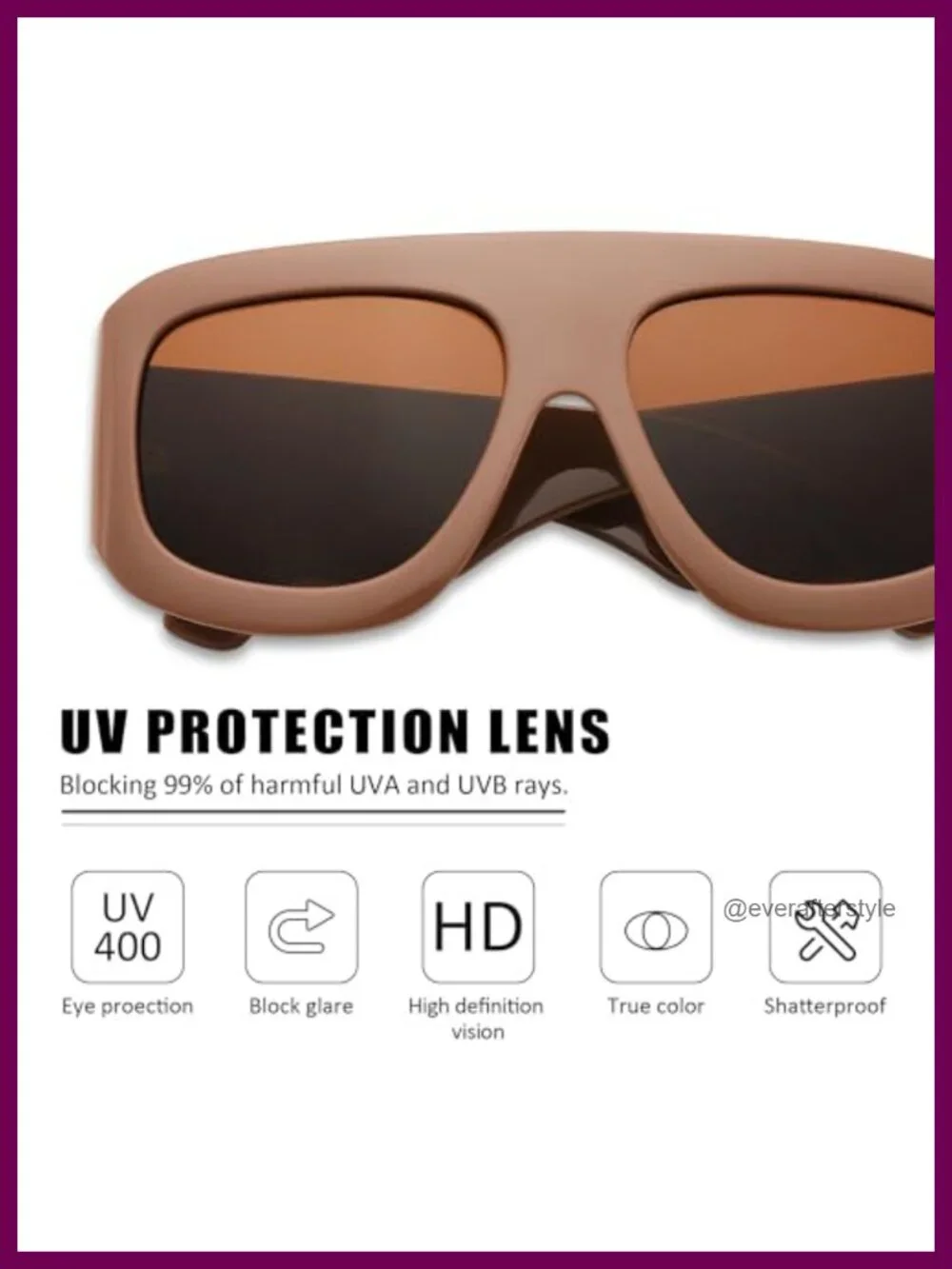 Oversized Square Sunglasses UV400 Protection Trendy Shades for Women Men Driving